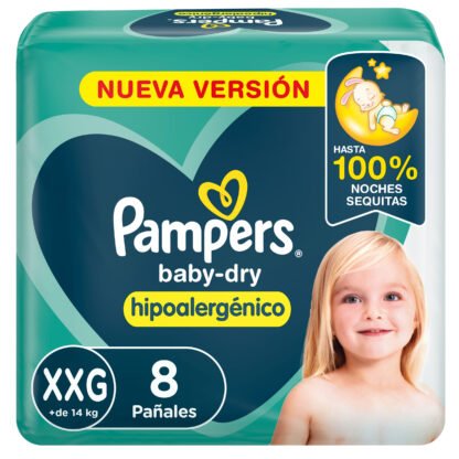 PAÑAL PAMPERS XXG X8U BABY DRY