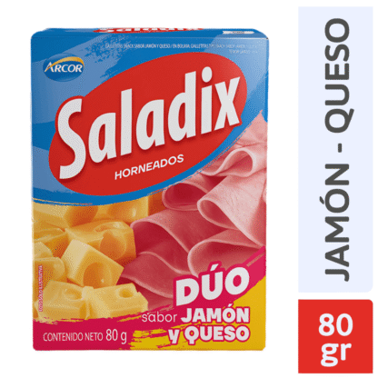 GALLETITAS SALADIX DUO QUESO Y JAMON 80 GRS
