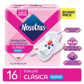 TOALLA NOSOTRAS CLASICA SUAVE FLUJO RE.. 16U